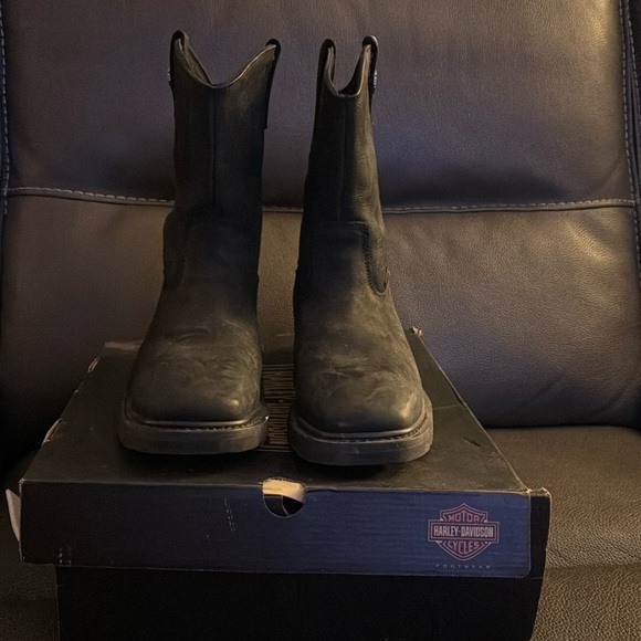 Harley Davidson Altman Black Men’s Boots -sz 9 - Picture 1 of 6